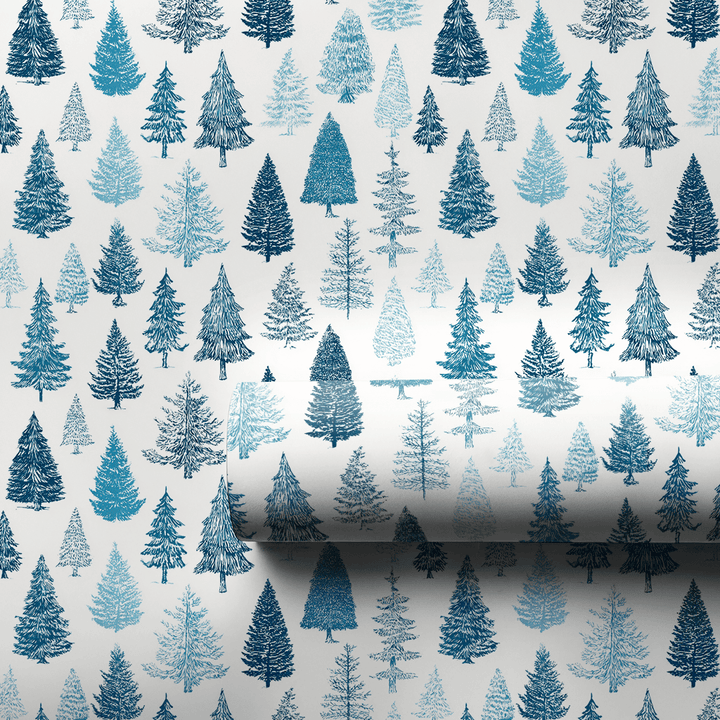 Icy Blue Tannenbaum - Wrapping Paper - Aspen & Arlo