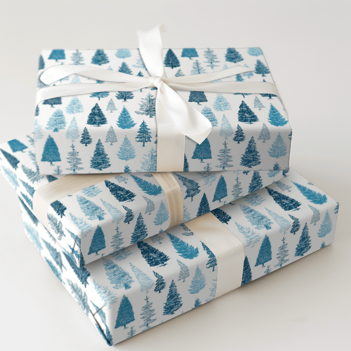 Icy Blue Tannenbaum - Wrapping Paper - Aspen & Arlo