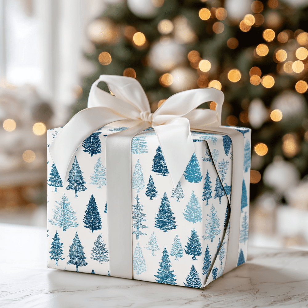 Icy Blue Tannenbaum - Wrapping Paper - Aspen & Arlo