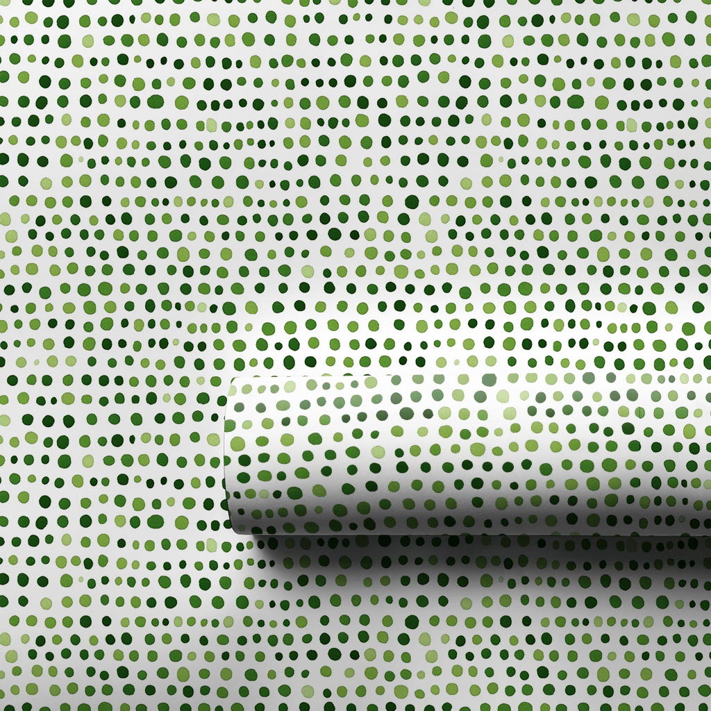 Green Dots Glow - Wrapping Paper - Aspen & Arlo
