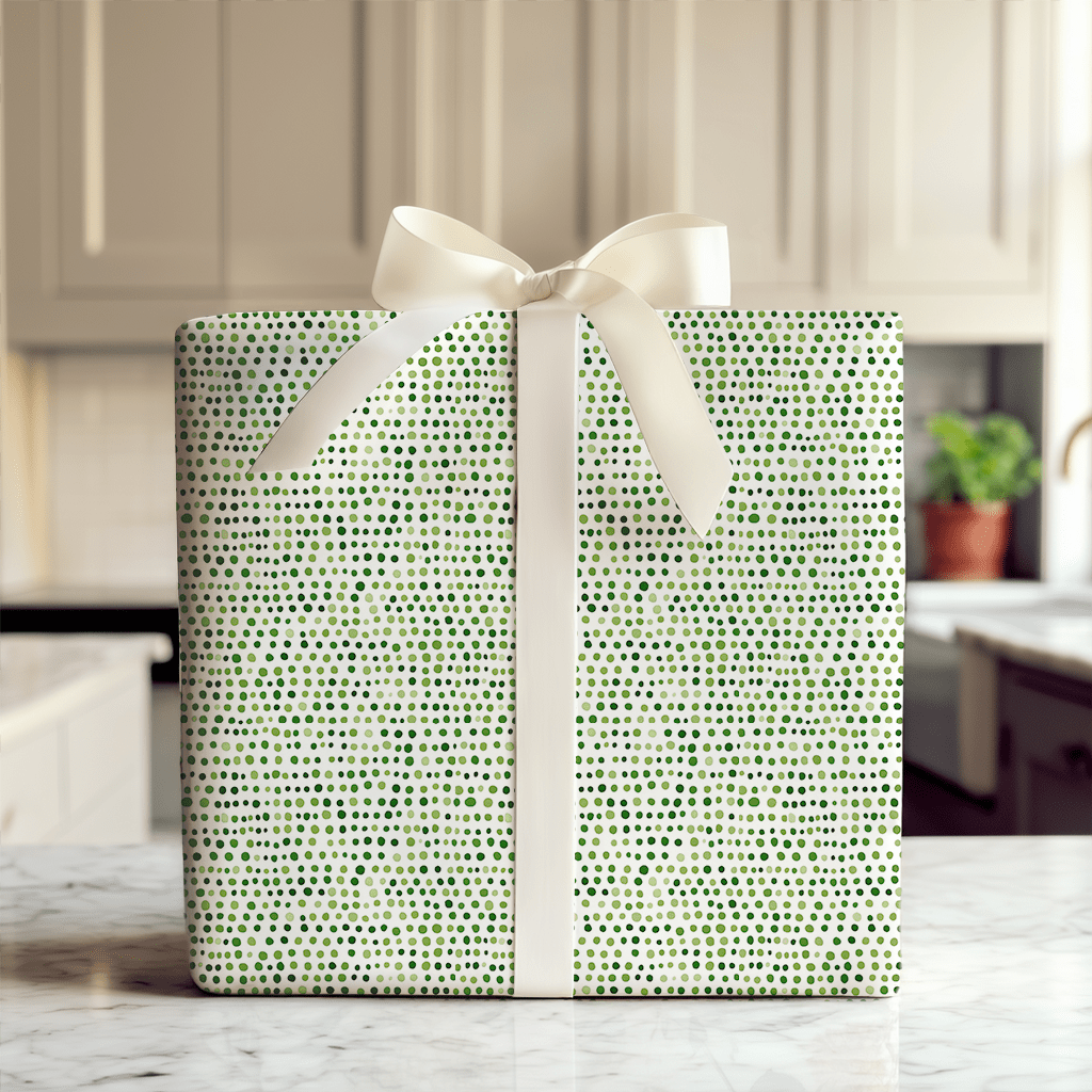 Green Dots Glow - Wrapping Paper - Aspen & Arlo