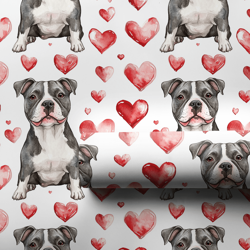 Pitbull Valentine - Wrapping Paper - Aspen & Arlo