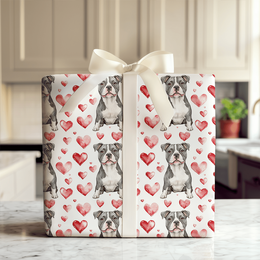 Pitbull Valentine - Wrapping Paper - Aspen & Arlo