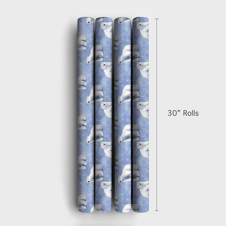 Periwinkle Polar Bears - Wrapping Paper - Aspen & Arlo