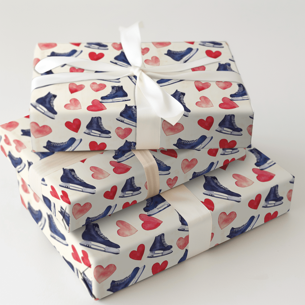 My Hockey Valentine - Wrapping Paper - Aspen & Arlo