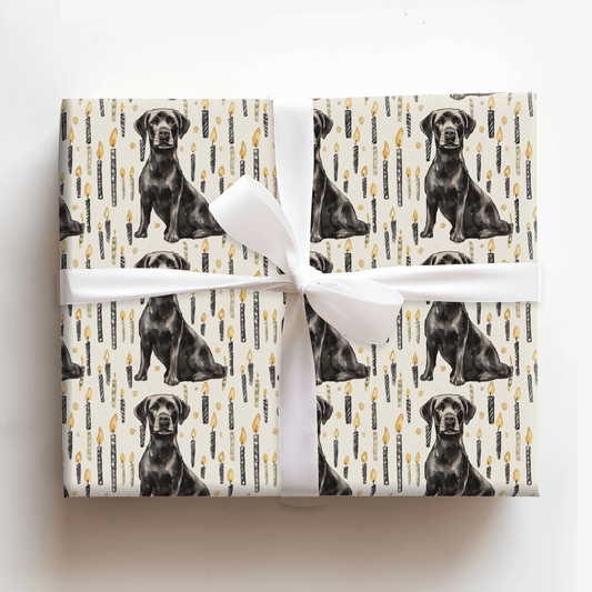 Black Lab Pawty - Wrapping Paper - Aspen & Arlo