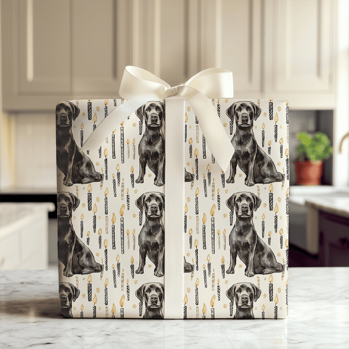 Black Lab Pawty - Wrapping Paper - Aspen & Arlo