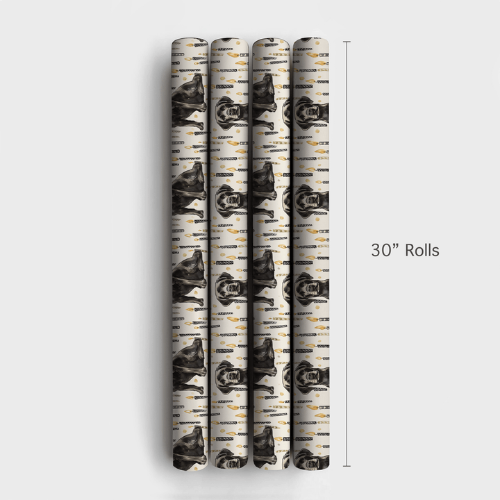Black Lab Pawty - Wrapping Paper - Aspen & Arlo