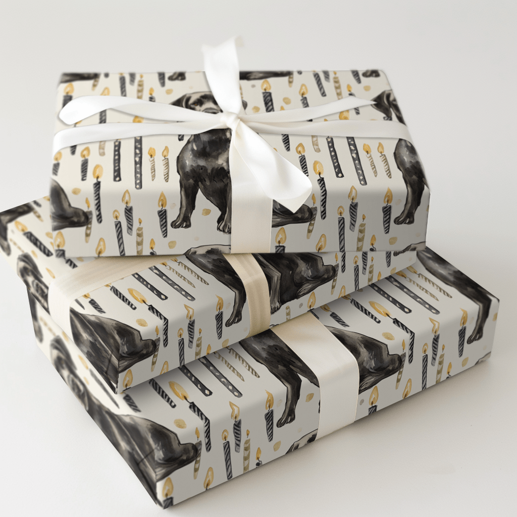 Black Lab Pawty - Wrapping Paper - Aspen & Arlo