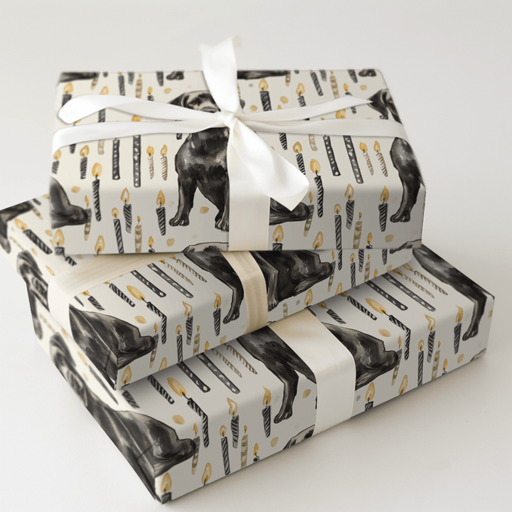 Black Lab Pawty - Wrapping Paper - Aspen & Arlo