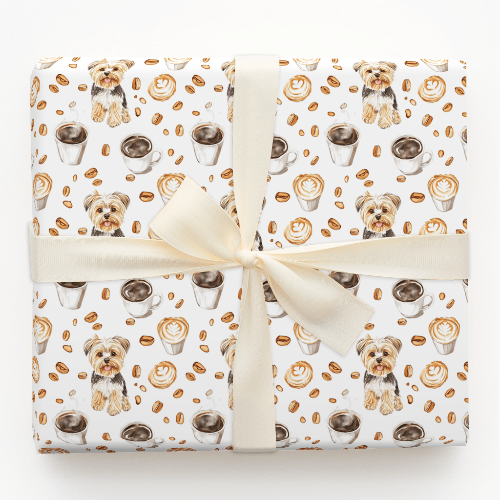 Coffee Day with the Yorkie - Wrapping Paper - Aspen & Arlo
