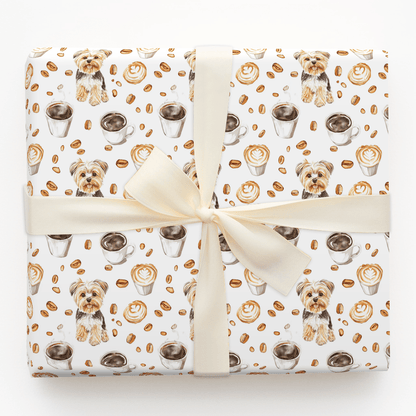 Coffee Day with the Yorkie - Wrapping Paper - Aspen & Arlo