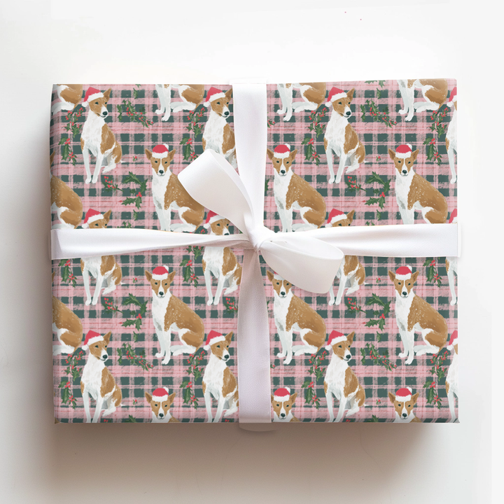Basenji Christmas Plaid