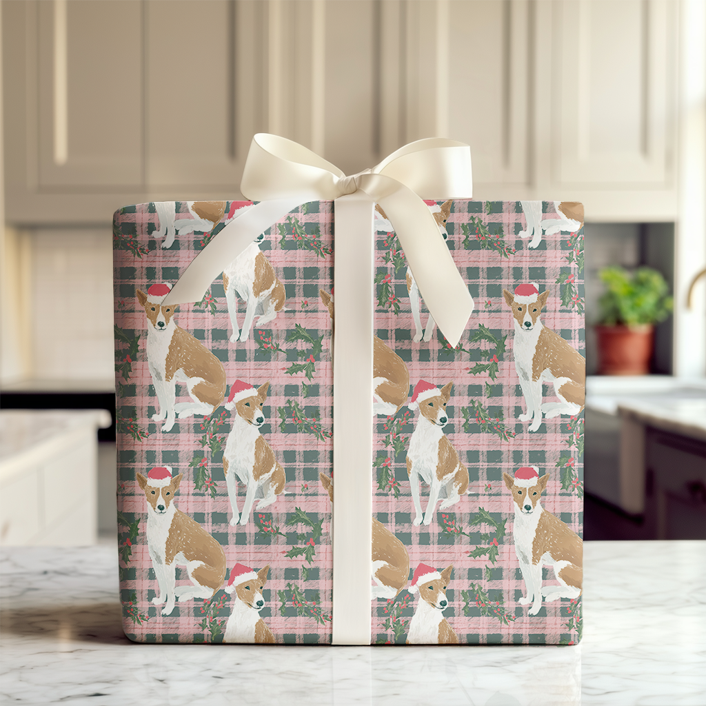 Basenji Christmas Plaid