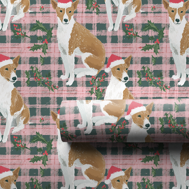Basenji Christmas Plaid
