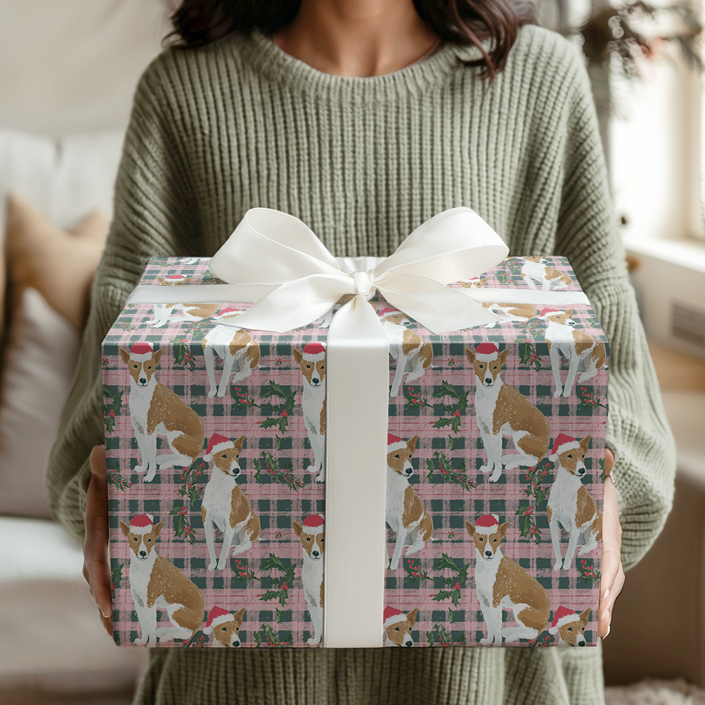Basenji Christmas Plaid