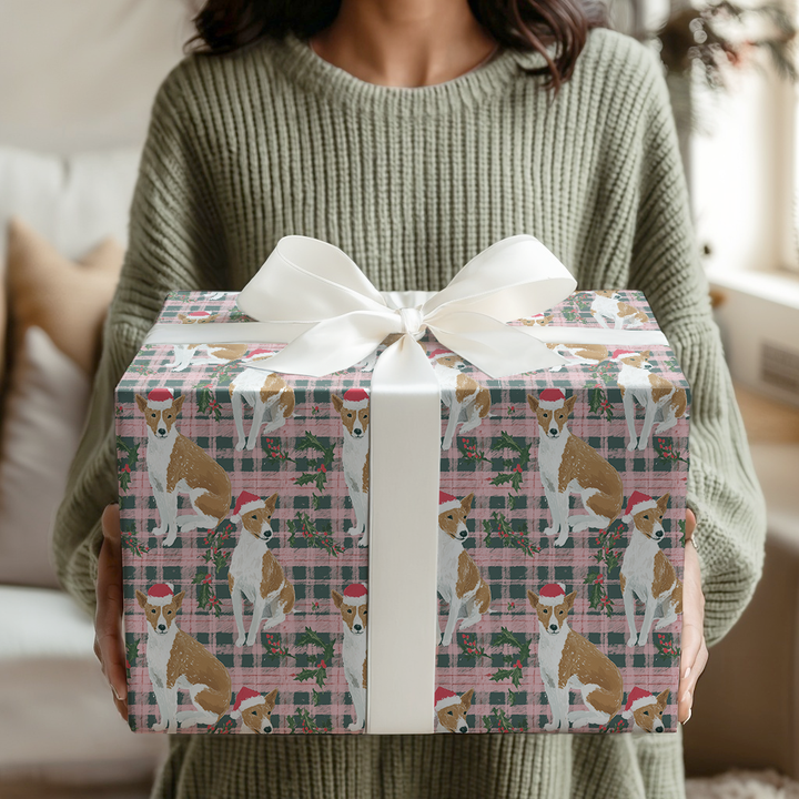 Basenji Christmas Plaid