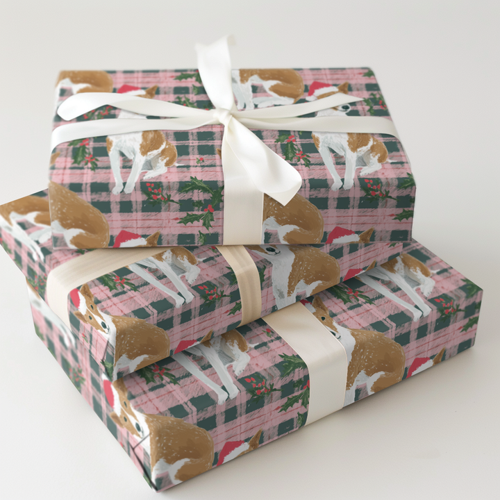 Basenji Christmas Plaid