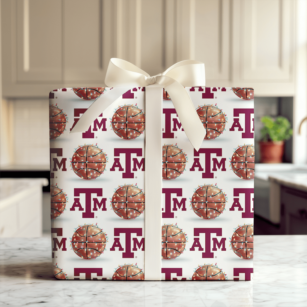 Holiday Hoops in Aggieland - Wrapping Paper - Aspen & Arlo