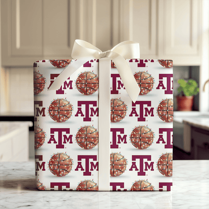 Holiday Hoops in Aggieland - Wrapping Paper - Aspen & Arlo