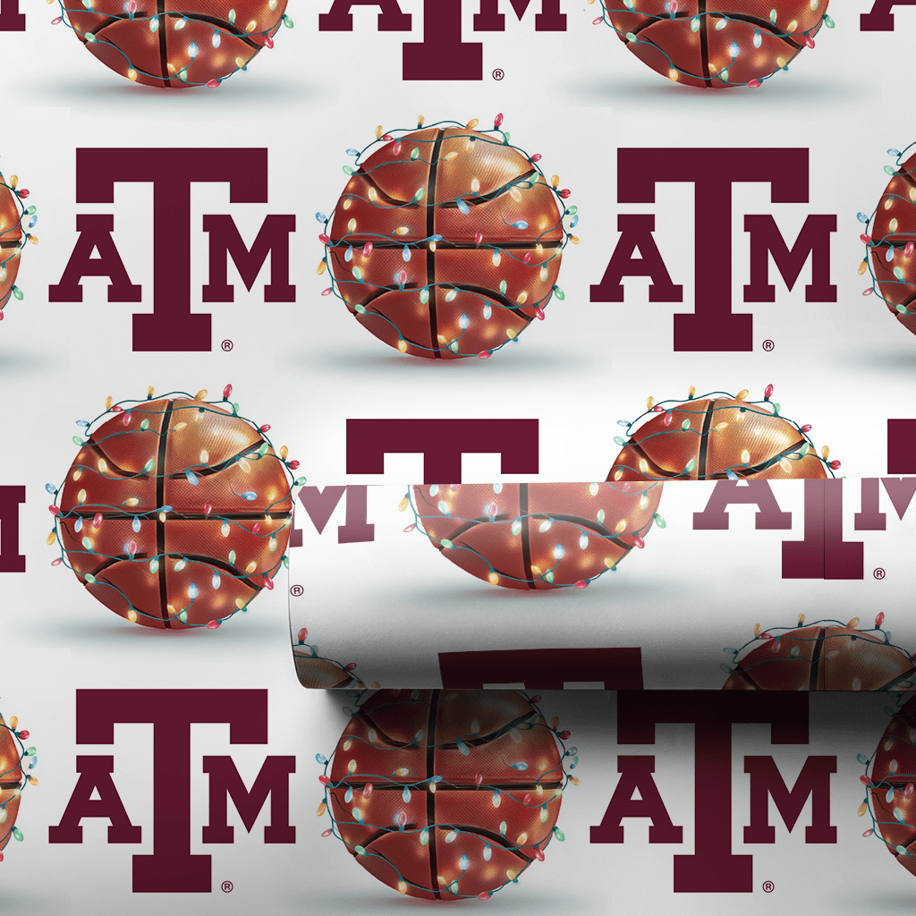 Holiday Hoops in Aggieland - Wrapping Paper - Aspen & Arlo
