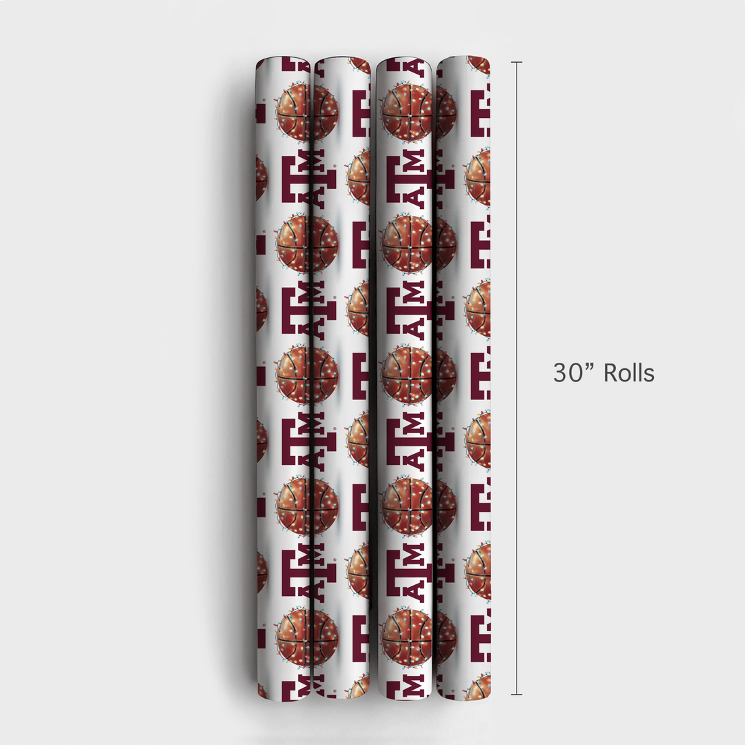 Holiday Hoops in Aggieland - Wrapping Paper - Aspen & Arlo