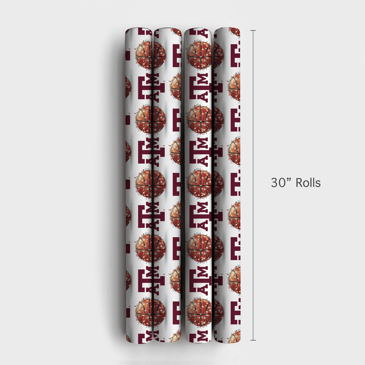 Holiday Hoops in Aggieland - Wrapping Paper - Aspen & Arlo