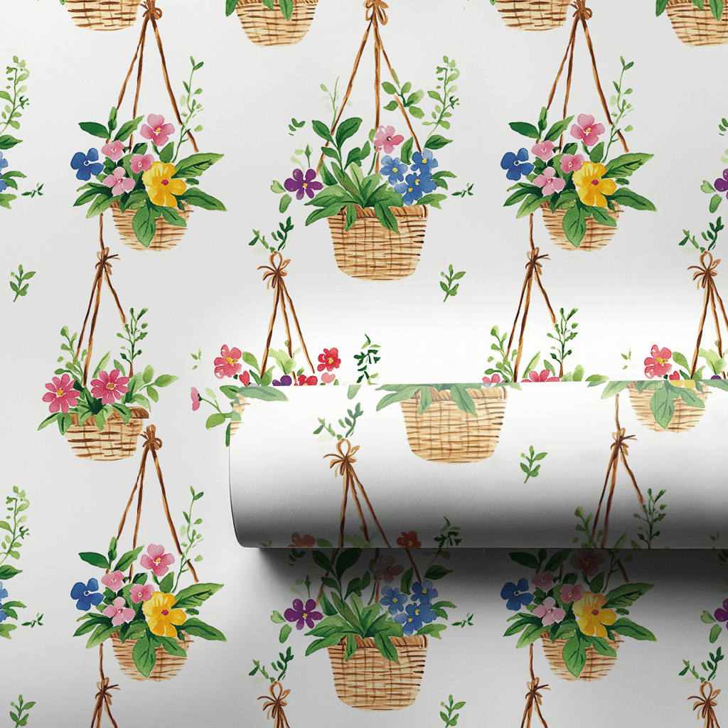 Basket Case of Blossoms - Wrapping Paper - Aspen & Arlo