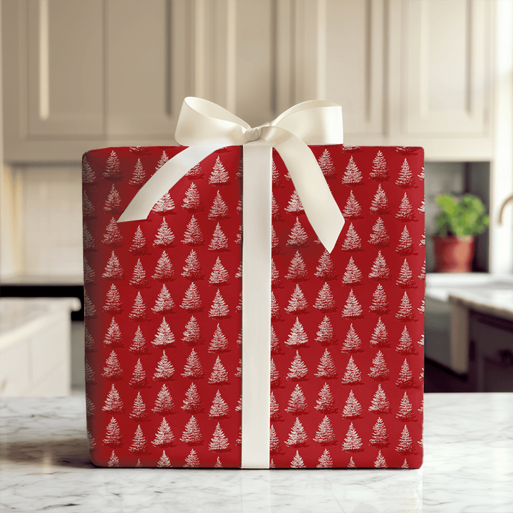 Red Only Trees - Wrapping Paper - Aspen & Arlo