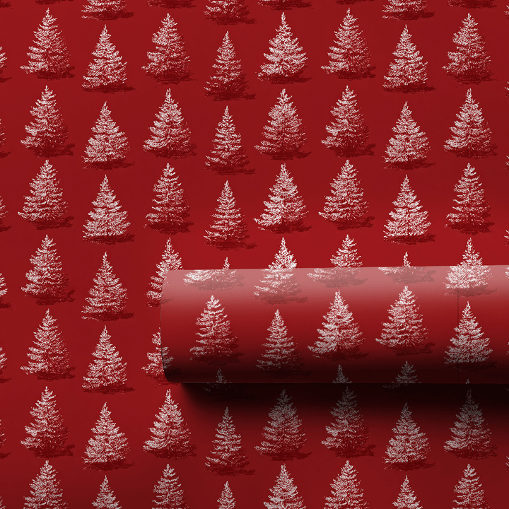 Red Only Trees - Wrapping Paper - Aspen & Arlo