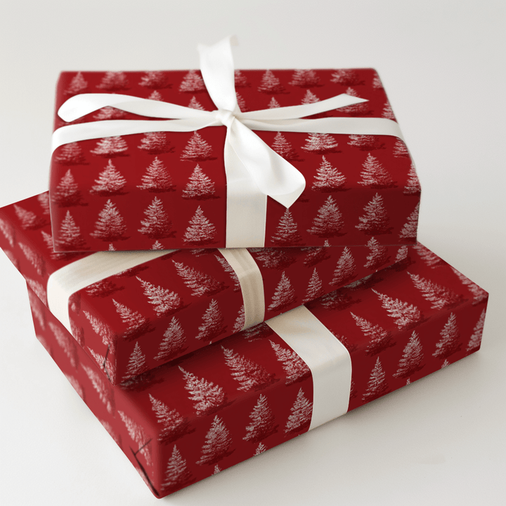 Red Only Trees - Wrapping Paper - Aspen & Arlo