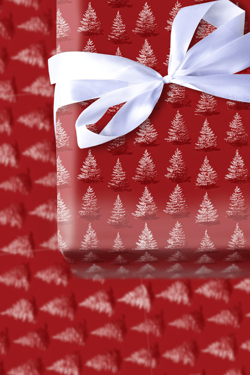 Red Only Trees - Wrapping Paper - Aspen & Arlo