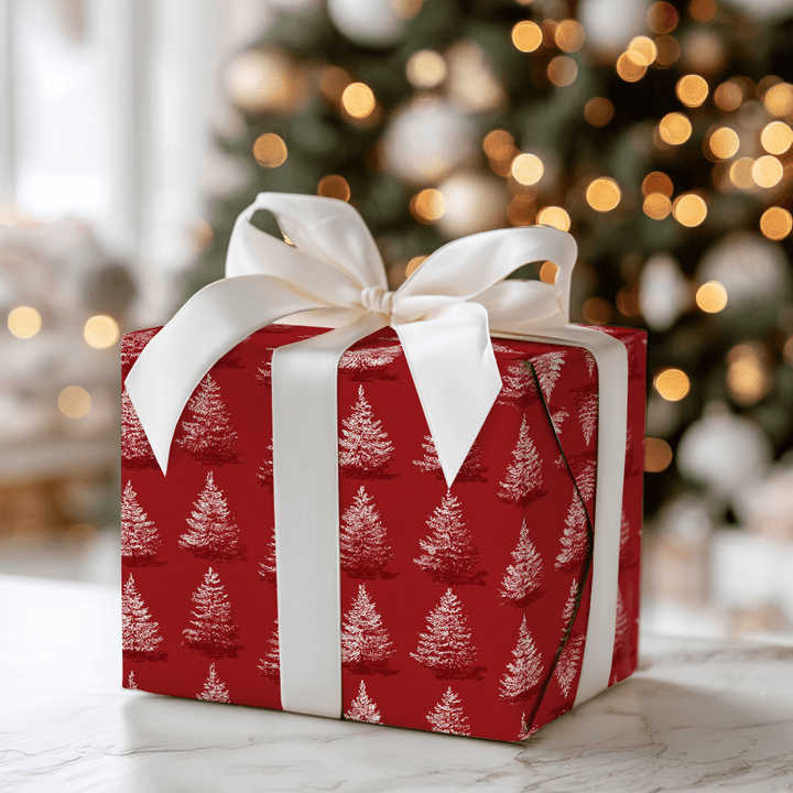 Red Only Trees - Wrapping Paper - Aspen & Arlo