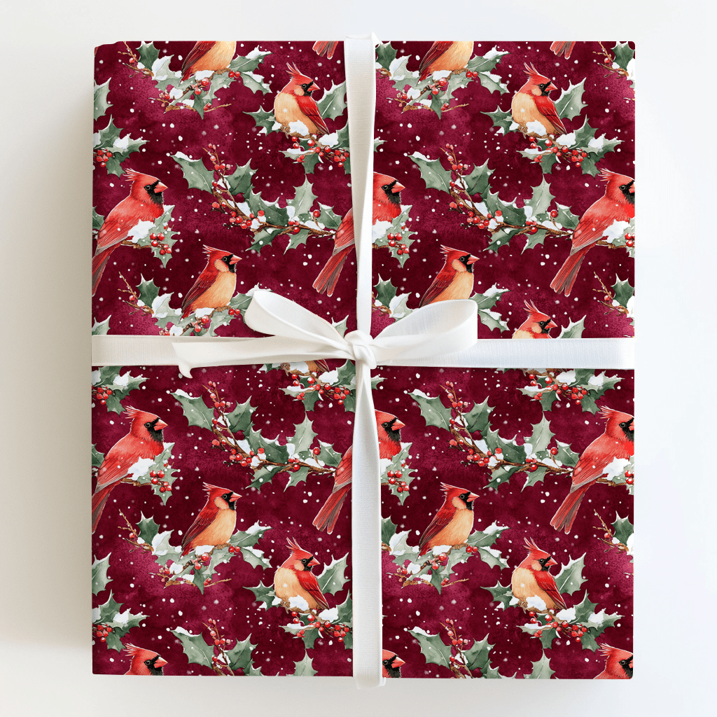 Crimson Cardinal - Wrapping Paper - Aspen & Arlo