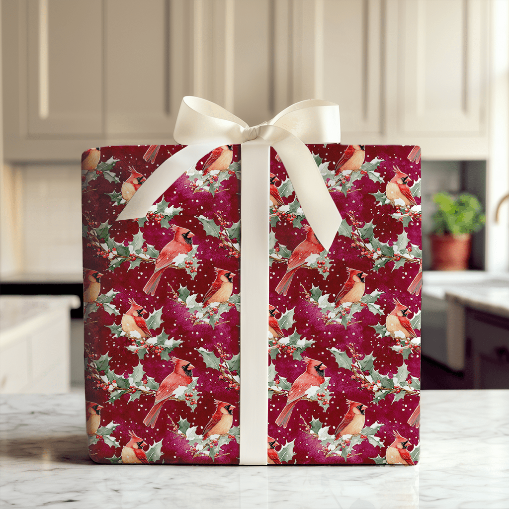 Crimson Cardinal - Wrapping Paper - Aspen & Arlo