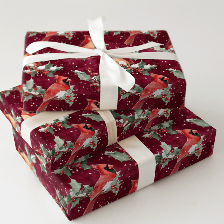 Crimson Cardinal - Wrapping Paper - Aspen & Arlo
