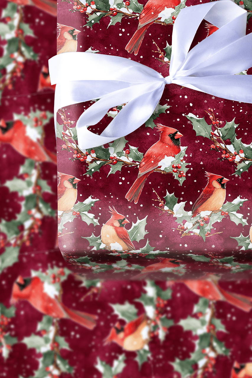 Crimson Cardinal - Wrapping Paper - Aspen & Arlo