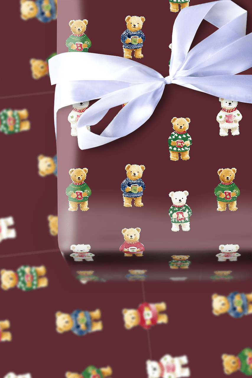Claudey Bear - Wrapping Paper - Aspen & Arlo