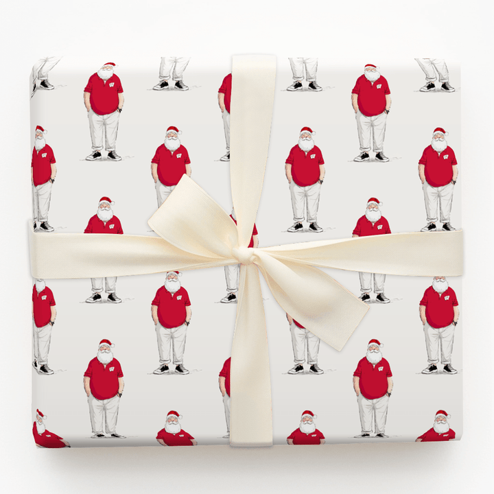 Wisconsin Santa Polo - Wrapping Paper - Aspen & Arlo