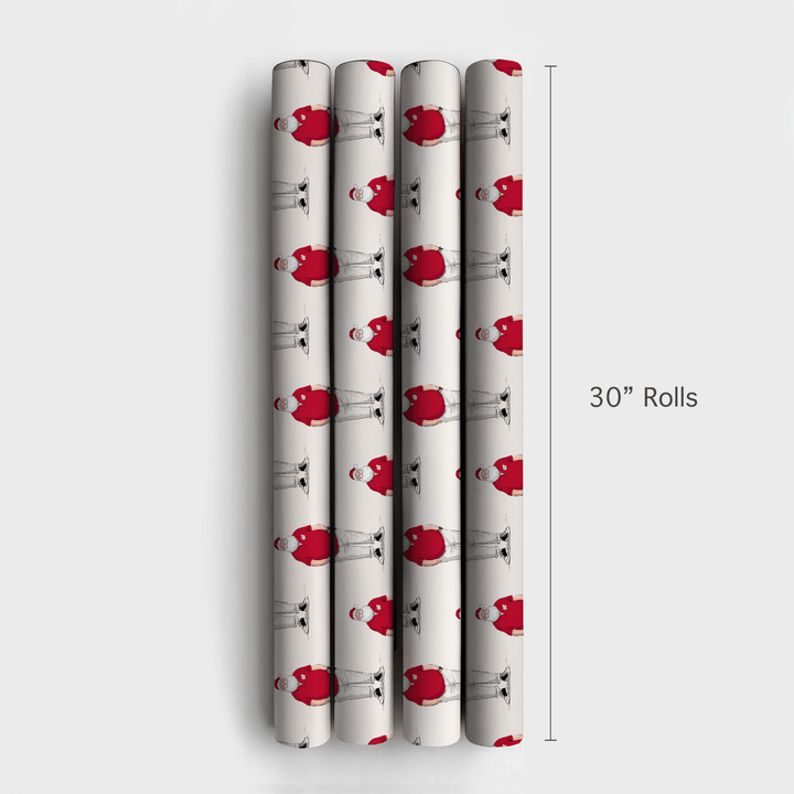 Wisconsin Santa Polo - Wrapping Paper - Aspen & Arlo