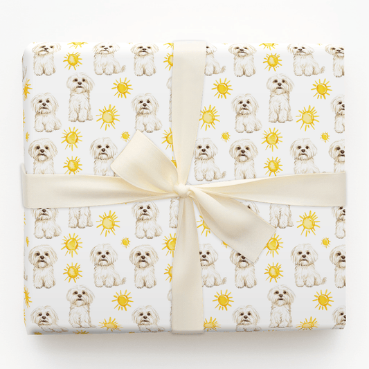 Sunny Day with the Maltese - Wrapping Paper - Aspen & Arlo
