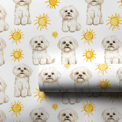 Sunny Day with the Maltese - Wrapping Paper - Aspen & Arlo