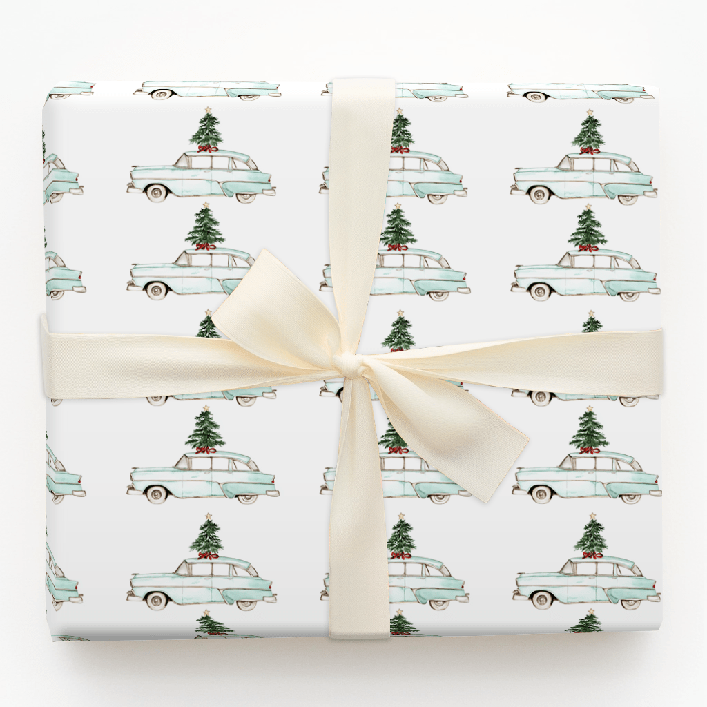 Sleigh Bell Sedan - Wrapping Paper - Aspen & Arlo