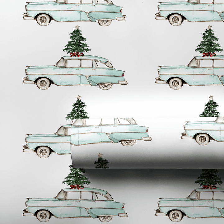 Sleigh Bell Sedan - Wrapping Paper - Aspen & Arlo