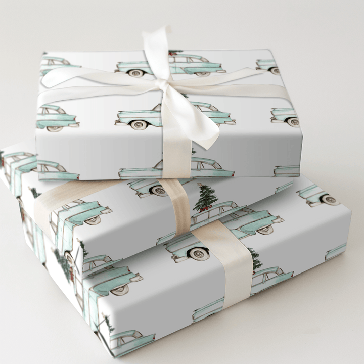 Sleigh Bell Sedan - Wrapping Paper - Aspen & Arlo