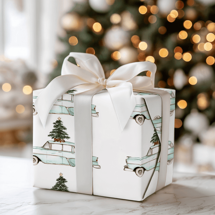 Sleigh Bell Sedan - Wrapping Paper - Aspen & Arlo