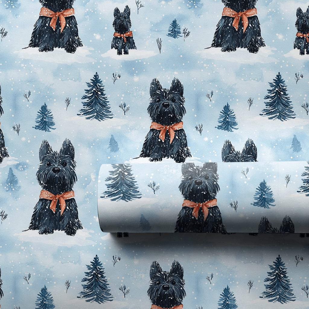 Yule Scottie - Wrapping Paper - Aspen & Arlo