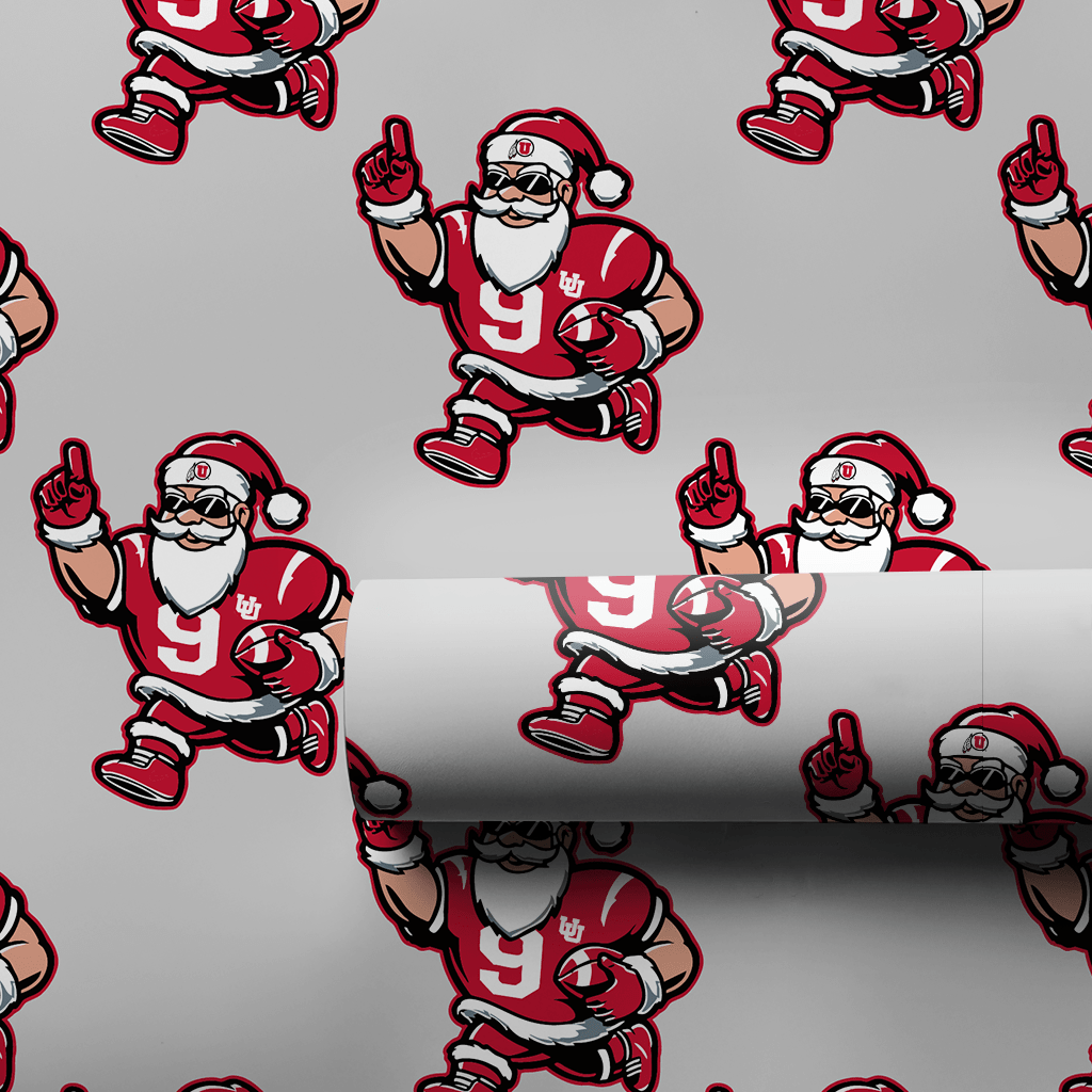 Santa’s Utah End Zone Dash - Wrapping Paper - Aspen & Arlo