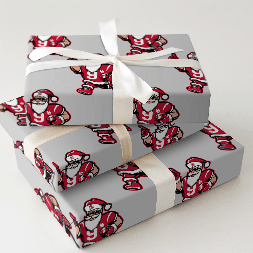 Santa’s Utah End Zone Dash - Wrapping Paper - Aspen & Arlo