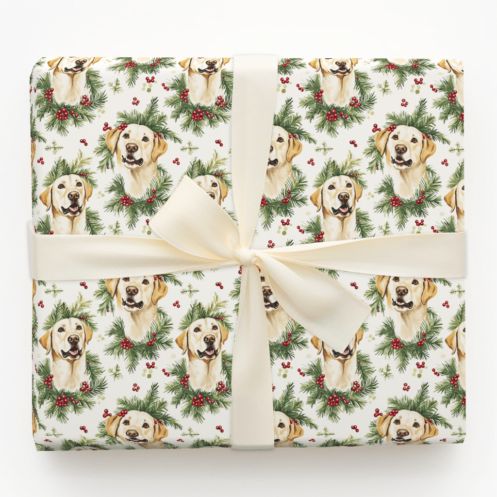Holly Jolly Lab - Wrapping Paper - Aspen & Arlo